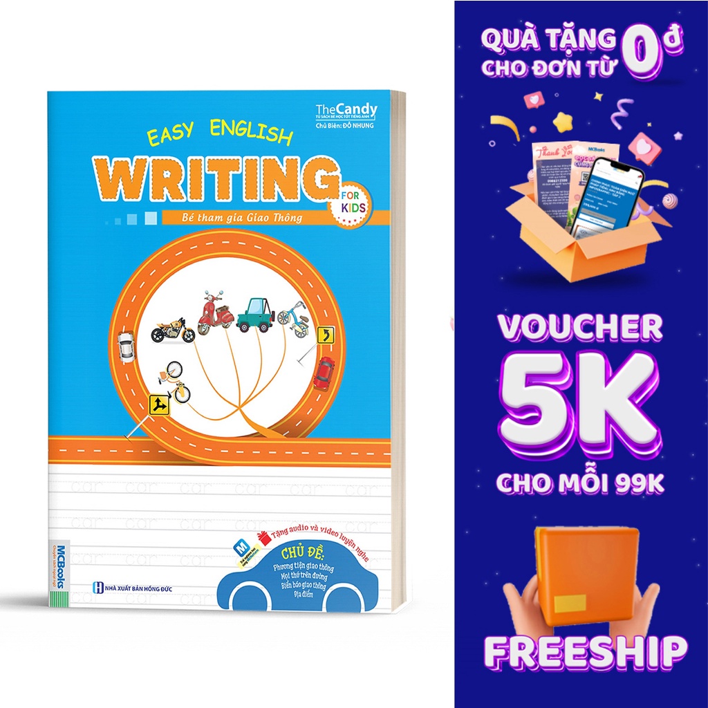 Sách - Easy English Writing For Kids - Bé Tham Gia Giao Thông