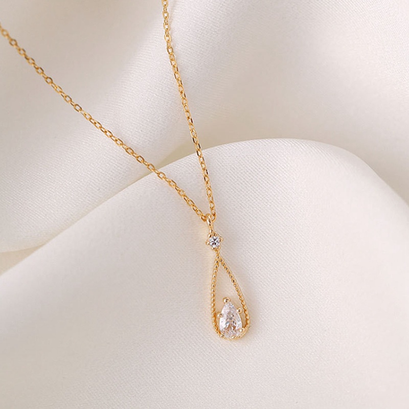 Ygt Vòng cổ Đính Đá Zircon Hình Giọt Nước Đơn Giản Thời Trang Cho Nữ