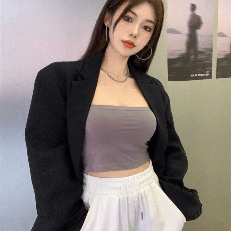 Áo bra cotton 2 dây kèm đệm ngực dáng croptop 1803 | BigBuy360 - bigbuy360.vn