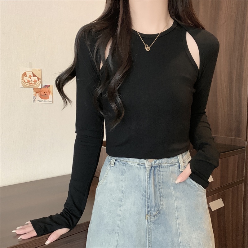 Áo len nữ SUXI ôm dáng tay dài màu trơn thời trang dễ phối đồ