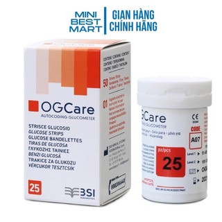 Que thử đường huyết ogcare - hộp 25 que - hộp 50 que