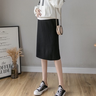 Chân Váy Dệt Kim Dáng Dài Thời Trang Thu Đông Cho Phụ Nữ Mang Thai