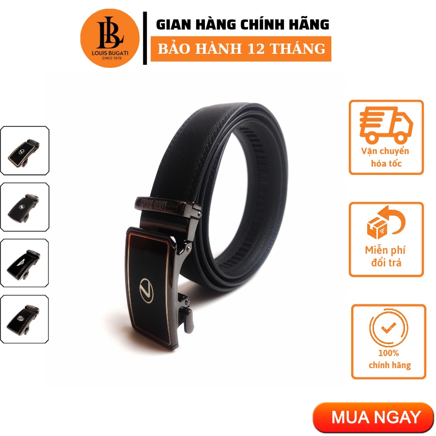 Thắt Lưng Nam Da Bò Thương Hiệu LOUIS BUGATI Dây Lưng Nam Cao Cấp DM01