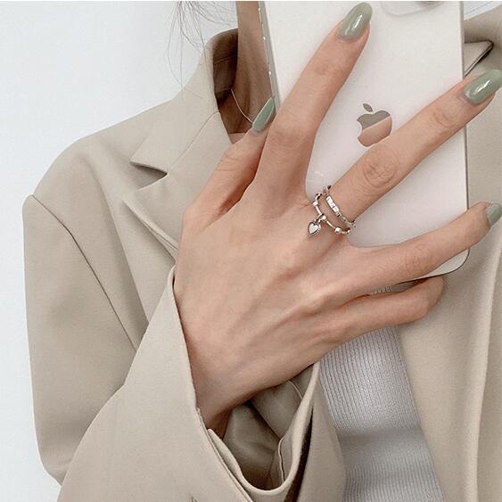 Nhẫn Hở Hình Trái Tim Kiểu Dáng Đơn Giản Xinh Xắn Dành Cho Nữ