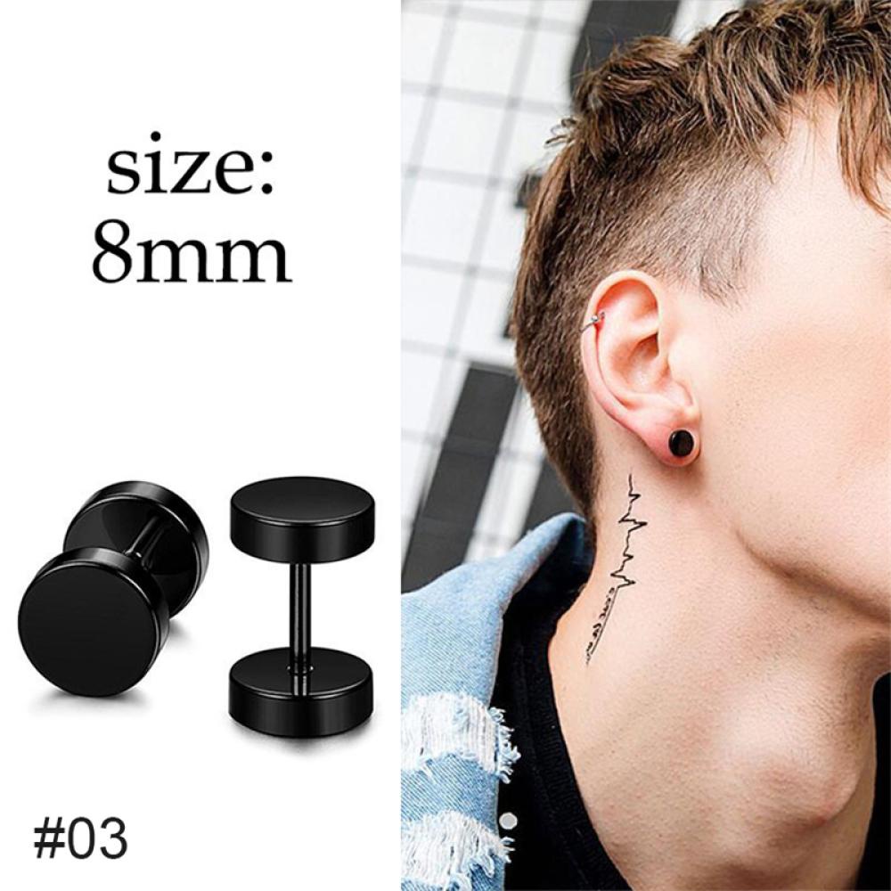 Bông Tai N4T9 Bằng Thép Không Gỉ Màu Đen Đơn Giản Sáng Tạo