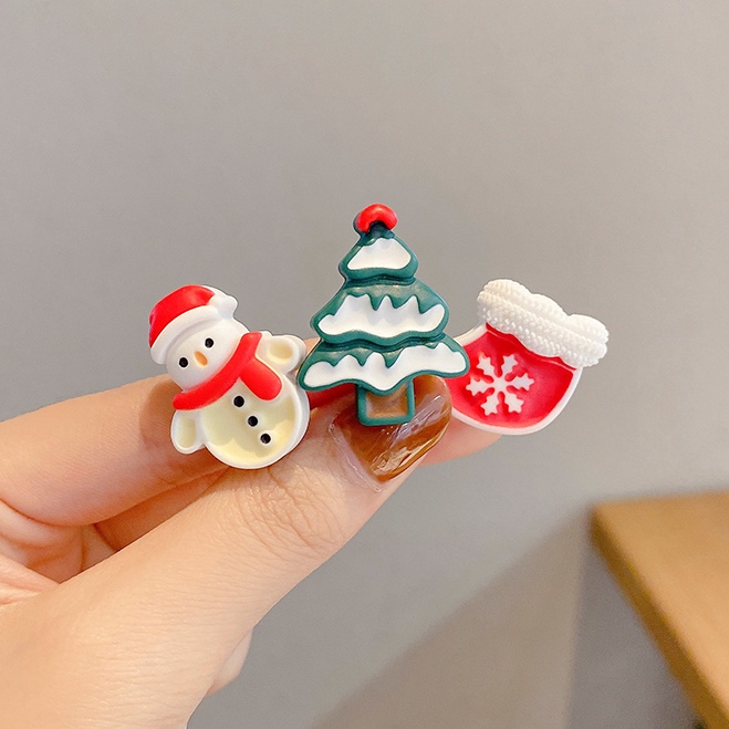 Kẹp Tóc Hình Ông Già Noel Dễ Thương Thời Trang Kẹp tóc hình cây thông Noel kẹp tóc nai sừng tấm kẹp tóc giáng sinh quà Giáng sinh phụ kiện tóc giáng sinh