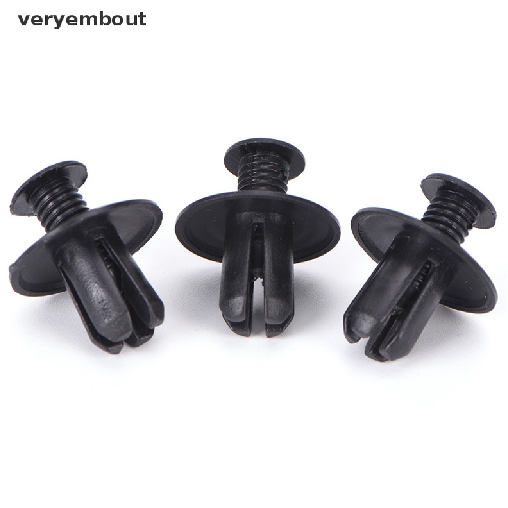 FENDER Set 50 Đinh Tán Nhựa 8mm Màu Đen Chuyên Dụng Cho Xe Hơi