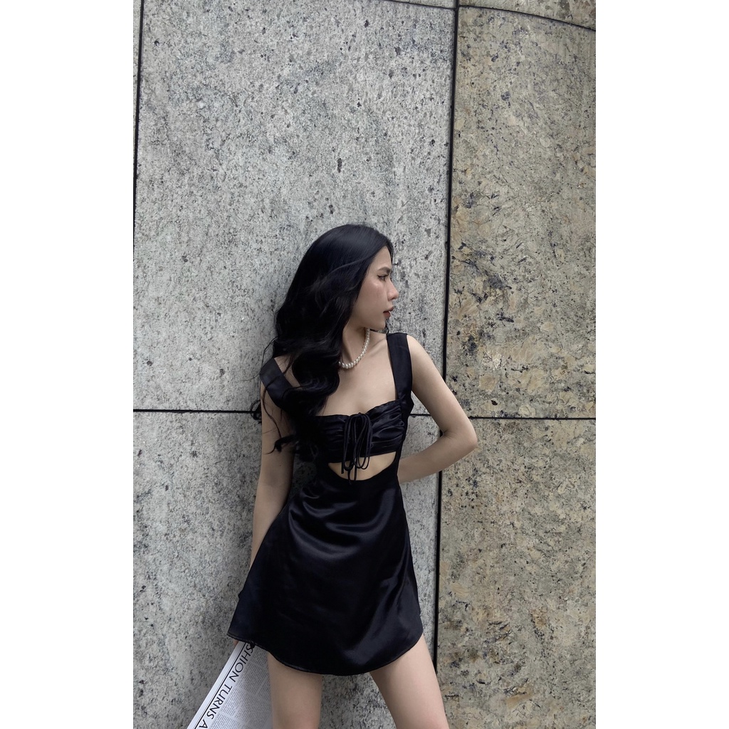 Đầm Lụa Ngắn CROCOCLOSET Sexy Đan Dây Hở Lưng - Soldia design