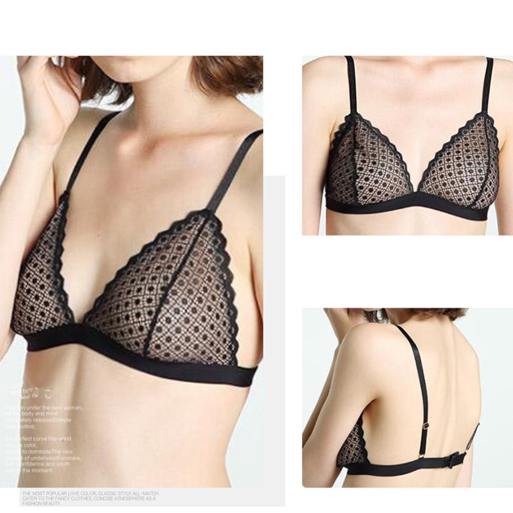 Áo Ngực Ren Gợn Sóng Ba Hàng Nút Không Gọng Thép Thoải Mái Thời Trang Quyến Rũ Cho Nữ
