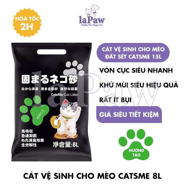 Cát vệ sinh cho mèo Catsme đất sét tự nhiên 8L