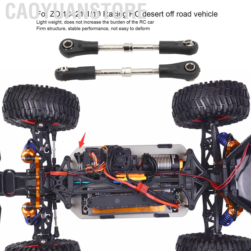 Caoyuanstore 2pcs RC Car Steering Linkage Link Rod Set For ZD 10421 1/10 Racing Vehicle