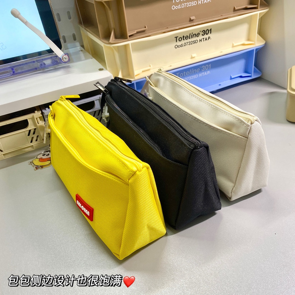 Túi Đựng Bút Bằng Vải Canvas Chất Lượng Cao Thiết Kế Đơn Giản Sức Chứa Lớn Dành Cho Học Sinh
