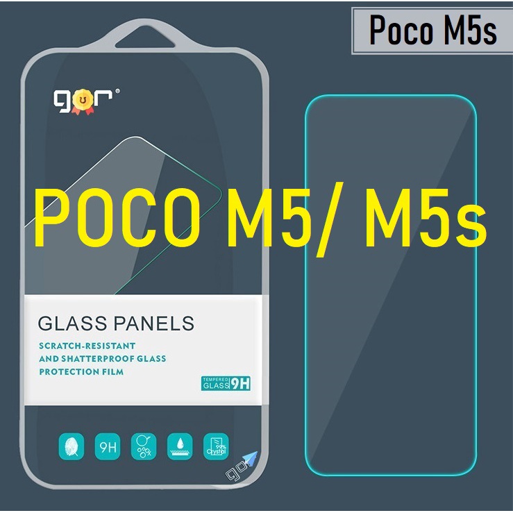 Kính Cường Lực PoCo M5s/ Poco M5 4G, Poco M4 Pro 4G/ 5G, M3 Pro 5G Trong Suốt Hạn Chế Bám Vân Tay 9H Vát 2.5D - Hãng Gor