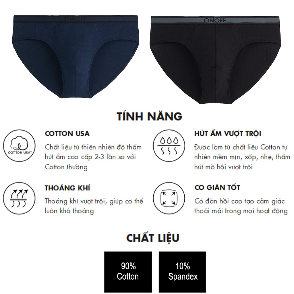 Quần lót nam cotton cao cấp ON OFF DOLPHIN thấm hút mồ hồi, thoáng khí