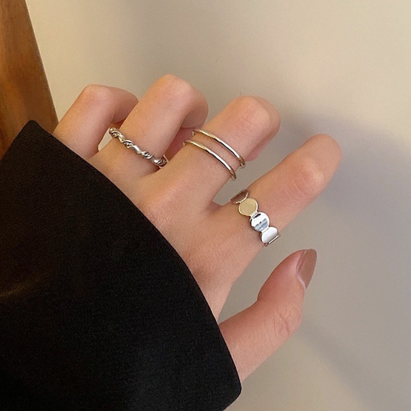 Set 3 Nhẫn Đeo Khớp Ngón Tay Phong Cách Hiphop Thời Trang Cho Nữ