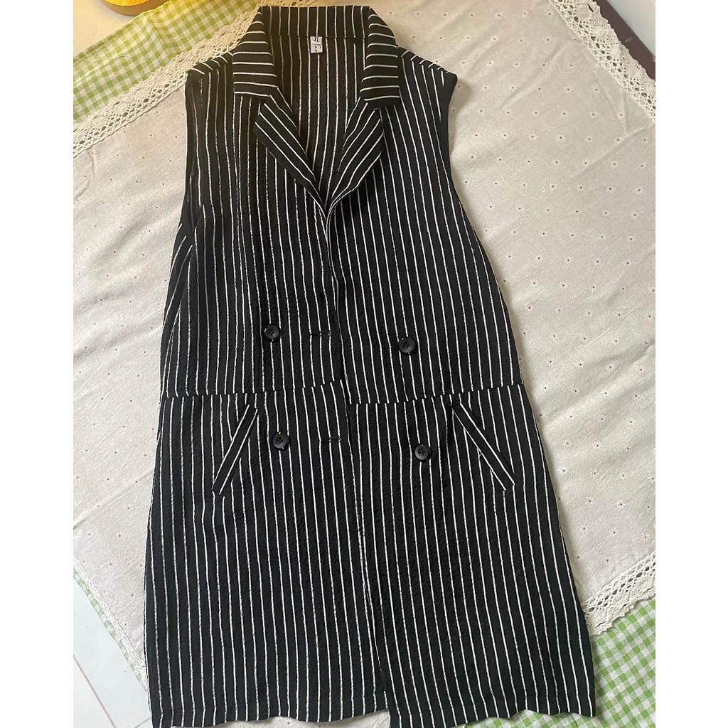 Áo dáng dài giả vest dáng dài Vintage