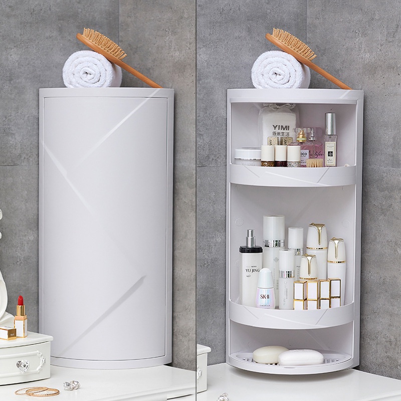 Kệ Góc Nhựa 3 Tầng Mẫu Mới, Kệ Nhựa Xoay 360 Độ Đa Năng