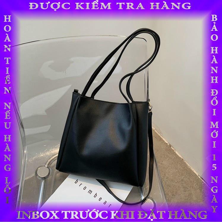 Túi tote da đeo chéo đeo vai kẹp nách để sách vở đi học đi làm B15 ngovan