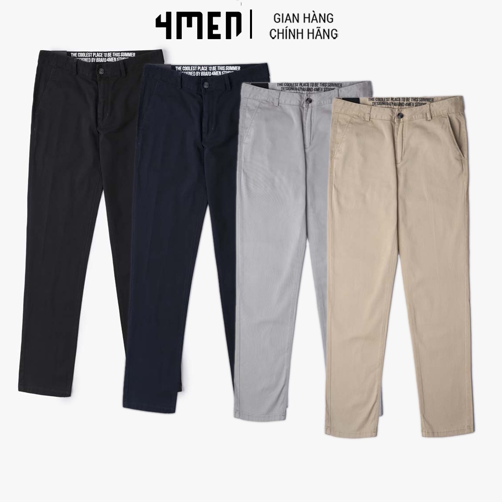 Quần Kaki Nam Form Slimfit 4MEN QK012 chất co giãn tốt, dáng ôm gọn, đứng form