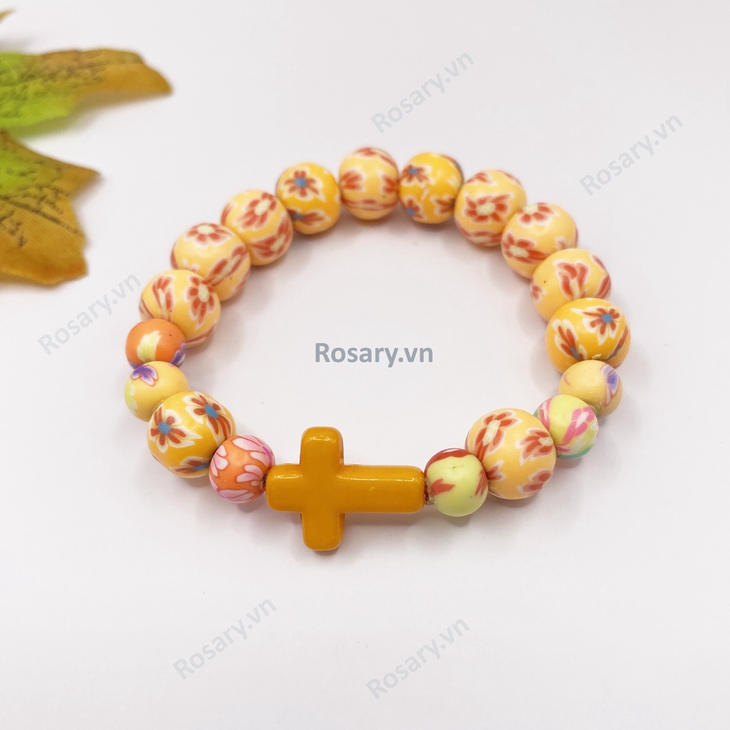 Vòng tay Công Giáo bằng gốm cho trẻ em dễ thương nhiều màu sắc làm theo số đo vòng tay