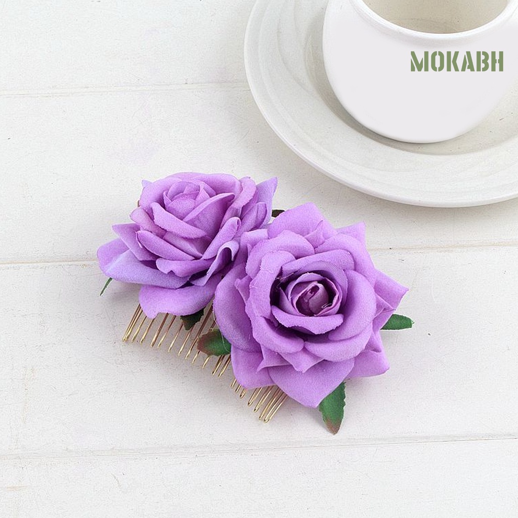 Lược Cài Tóc Hình Hoa Hồng Thật Chống Trượt Trang Trí Tóc Cho Đám Cưới