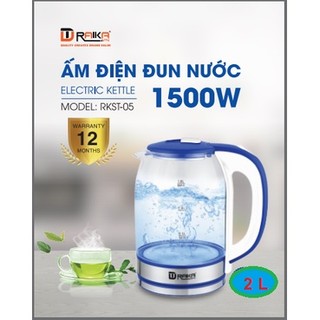 ẤM SIÊU TỐC THỦY TINH CAO CẤP 2 LÍT - CÓ ĐÈN
