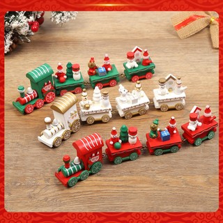 Xe lửa bằng gỗ tạo hiệu ứng trang trí giáng sinh