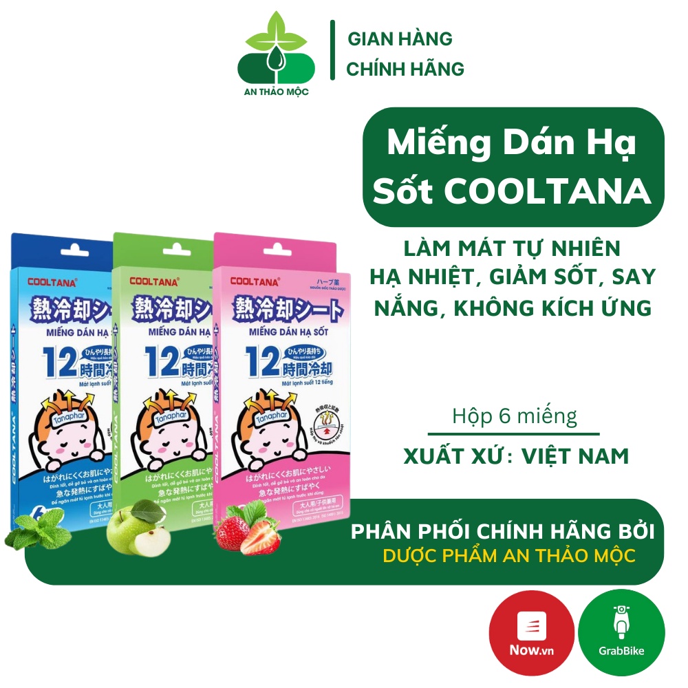 Miếng dán hạ sốt TANAPHAR Cooltana làm mát tự nhiên hạ nhiệt giảm sốt say