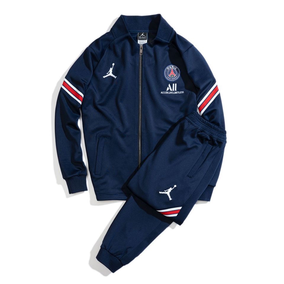 Bộ Áo Khoác Bóng Đá Paris Saint Germain, Áo Khoác Nỉ Cao Cấp PSG Cổ Kéo Màu Xanh Than - Thời Trang Cao Cấp WinMax