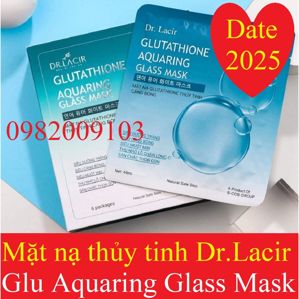 [CHÍNH HÃNG] Hộp 6 miếng mặt nạ thủy tinh căng bóng GLUTATHIONE Lamer Dr Lacir