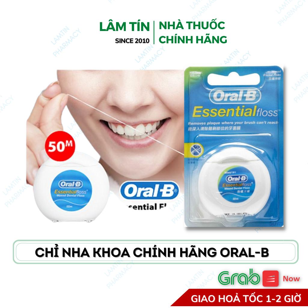 ✅(Chính Hãng)  Oral-B Essential floss Tăm Chỉ Nha Khoa (cuộn 1 sợi 50m)