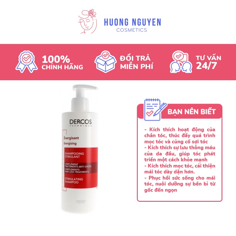 Dầu Gội Giảm Rụng Tóc Vichy Dercos Energisant Shampooing Stimulant 400ml