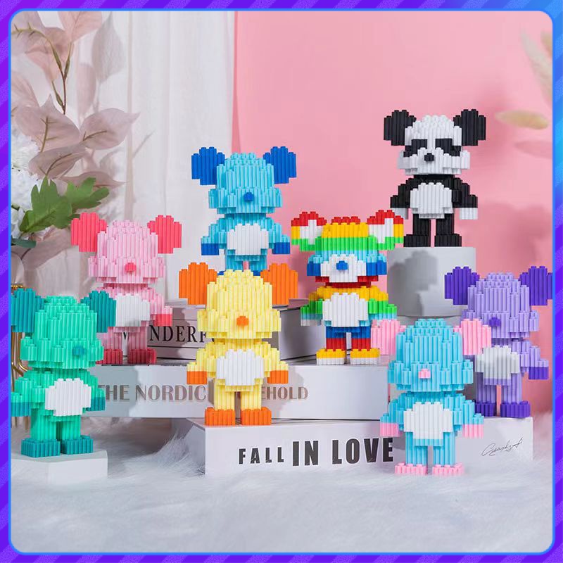 💥Trọn bộ 6💥 Tương thích với đồ chơi xếp khối xây dựng LEGO con gấu bạo lực nhỏ bé