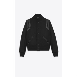 áo bomber teddy viền đen chất dạ phối da  dày dặn