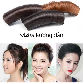 Độn phồng tóc mái nâu đen