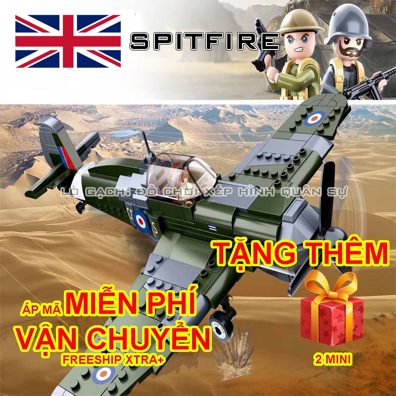 Bộ xếp hình Máy bay tiên kích Supermarine Spitfire Quân đội Anh Chiến tranh thế giới 2 WW2