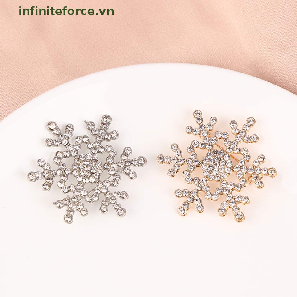 Ghim Cài Áo Hình Bông Tuyết Đính Đá Bằng Hợp Kim