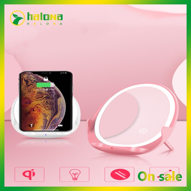 Bộ Sạc Không Dây Có Kẹp & Đèn Trợ Sáng Gắn Tay Lái Xe Đạp Cho Điện Thoại Apple Samsung