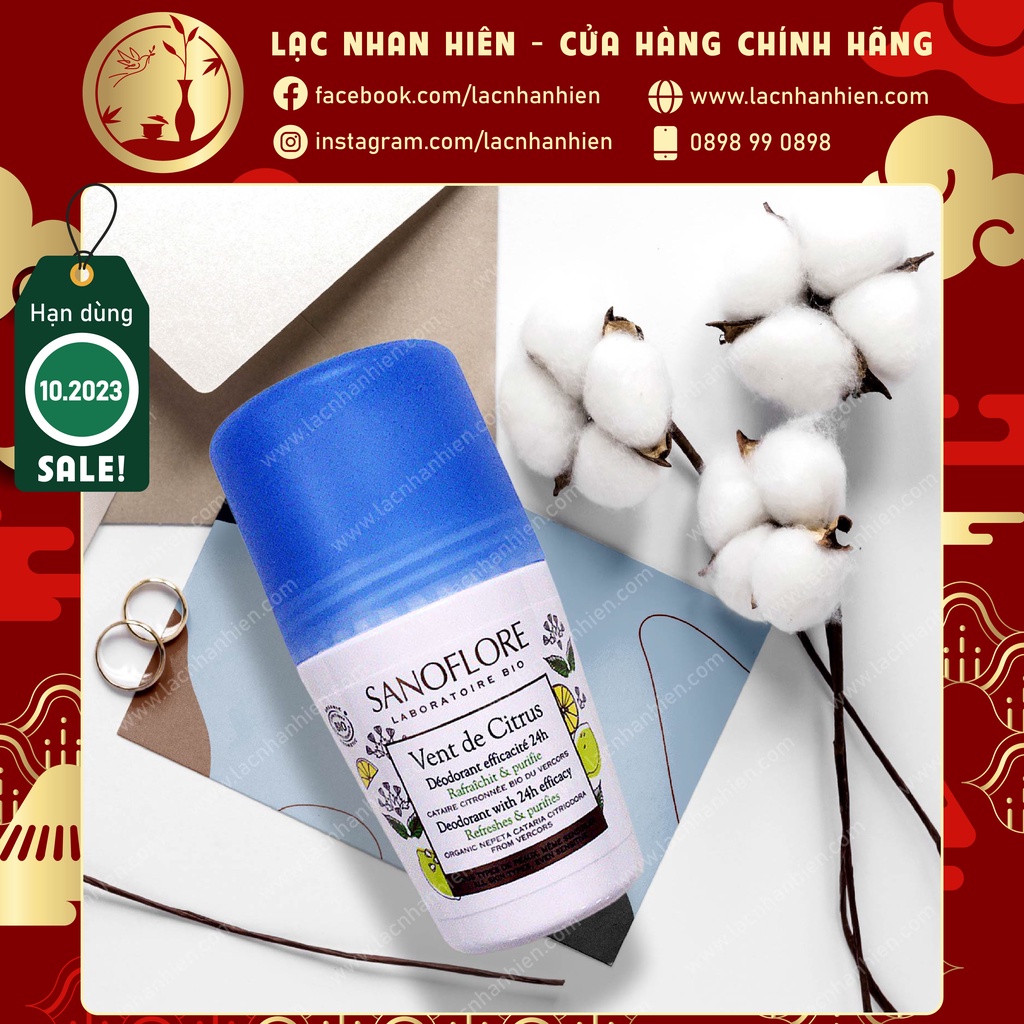 [Không muối nhôm] LĂN KHỬ MÙI HỮU CƠ SANOFLORE VENT DE CITRUS