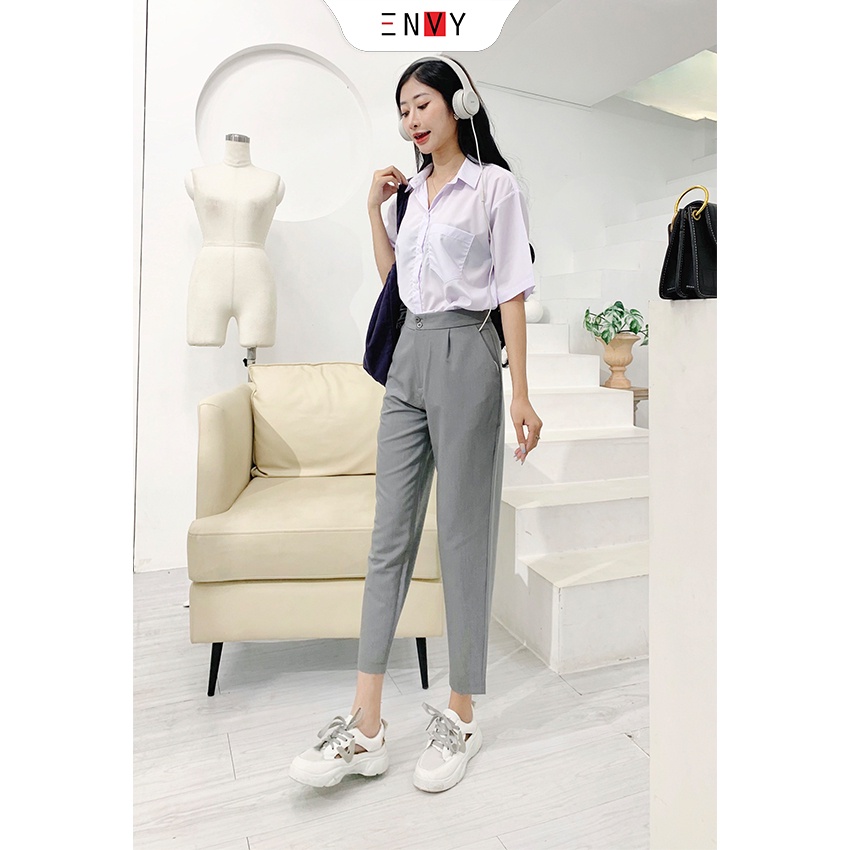 Quần nữ Baggy Cotton ENVY (Nút gài, lưng vải) - QK0090