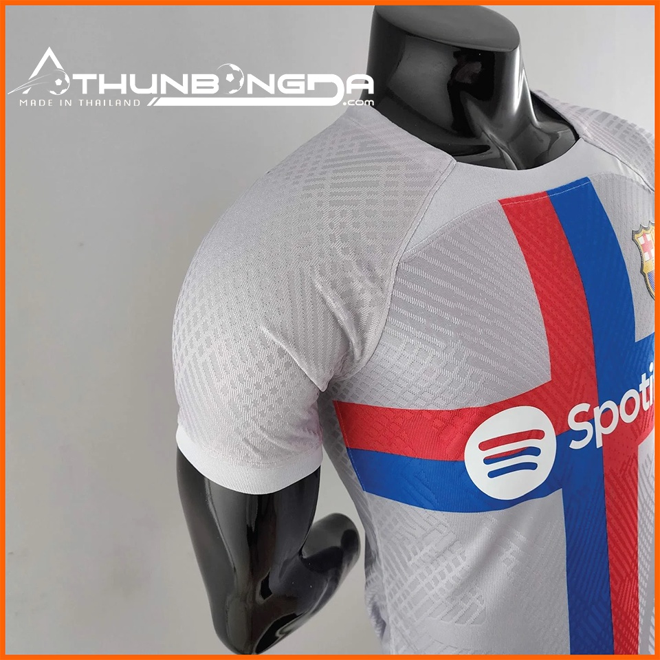 Áo Barca xám sân khách 2022/2023, 2022/23 mẫu 3 bản PLAYER Issue BODY fit cao cấp Thái Lan