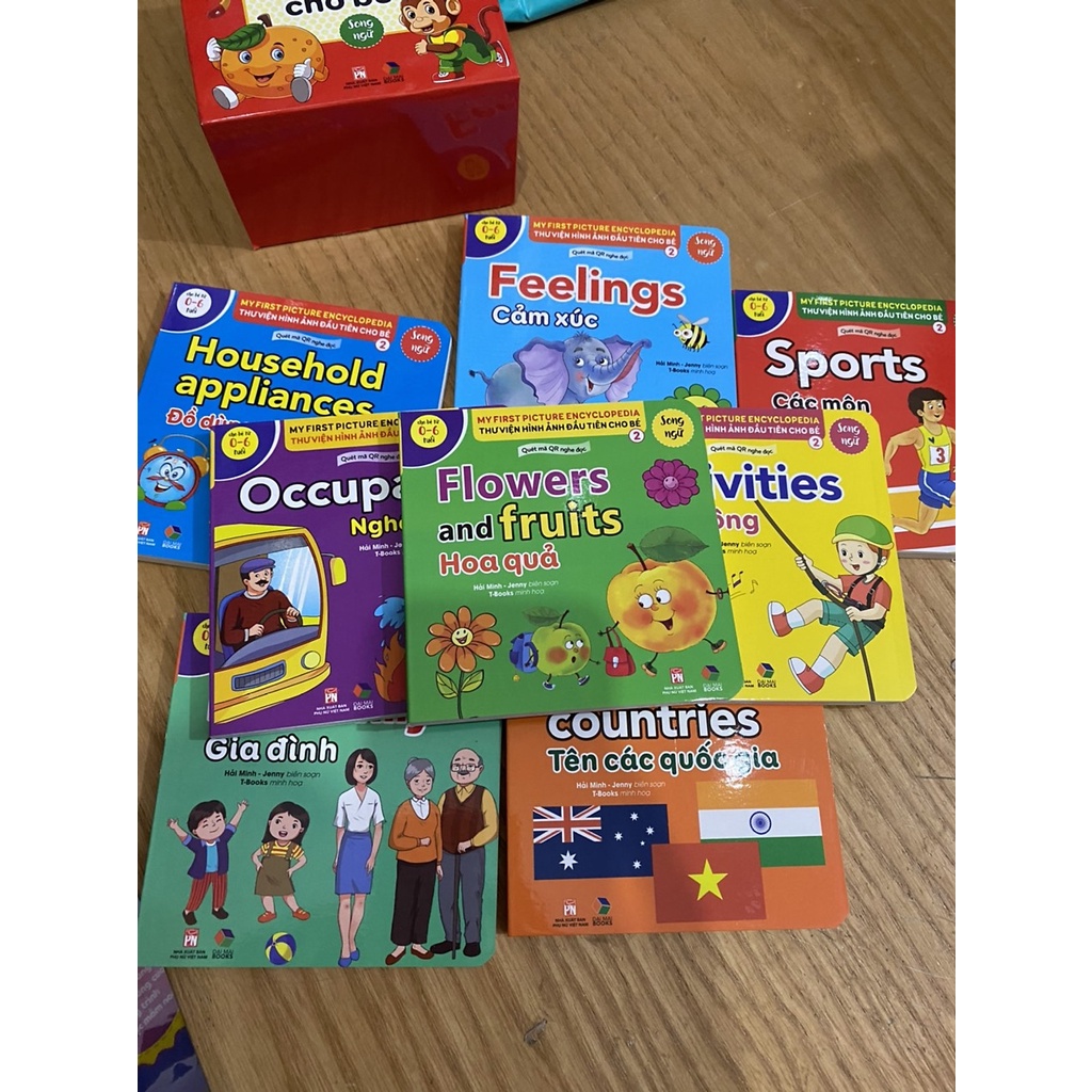 Sách - Combo Hộp 8 Cuốn ,Thư Viện Hình Ảnh Đầu Tiên Cho Bé  Tập 2 + Mã QR Nghe Đọc
