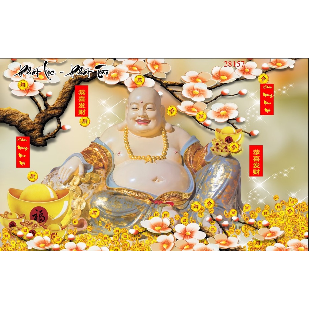 tranh đính đá bức phật di lặc đẹp