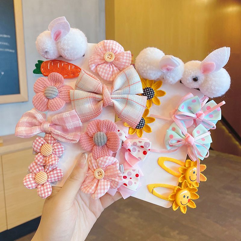 Set 5 KẸP TÓC NƠ 3D hoạ tiết dễ thương, xinh xắn cho bé - Mix màu