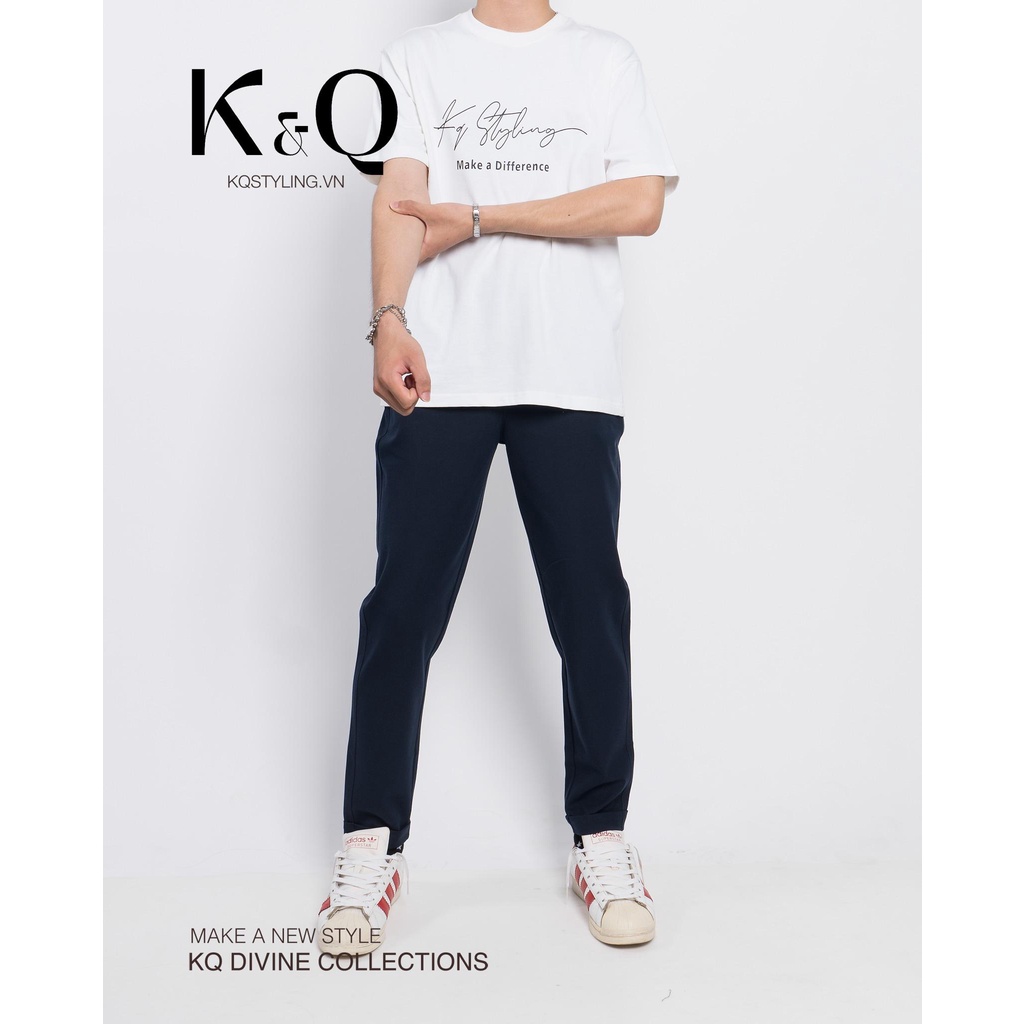 Quần kaki co giãn ống suông xám tiêu KQ STYLING cao cấp