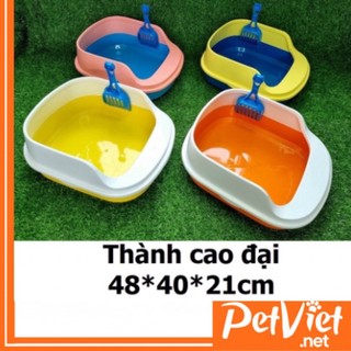 Khay vệ sinh, thau vệ sinh cho mèo size lớn 48x40cm , chậu vệ sinh cho mèo kèm xẻng