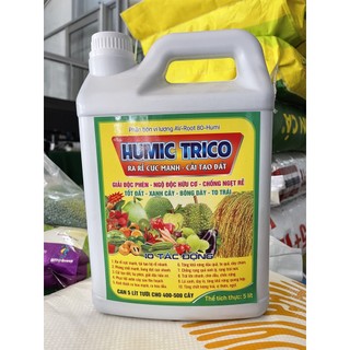 Can tưới trico humic 5 lít giúp cây dướng rễ, xanh lá,cải tạo đất