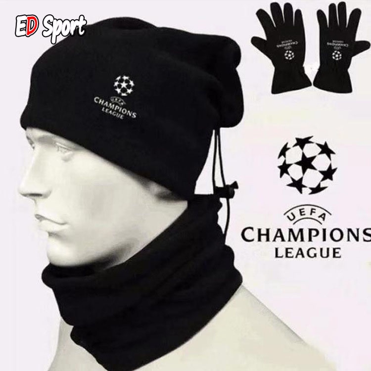 Bộ khăn găng mũ giữ nhiệt đa năng champion khởi động bóng đá