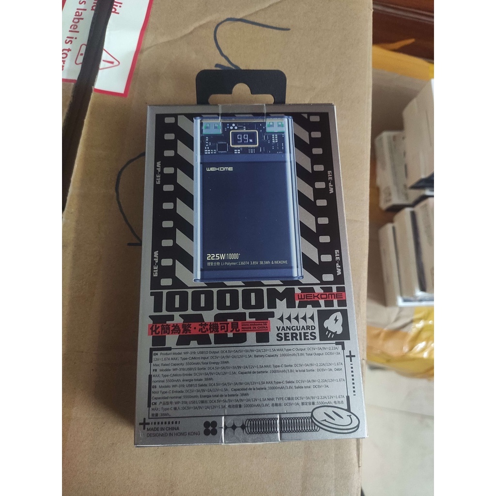 Pin sạc dự phòng 10000mah DESIGN WP-319 sạc nhanh 22W vỏ trong suốt + 12 Tháng BH