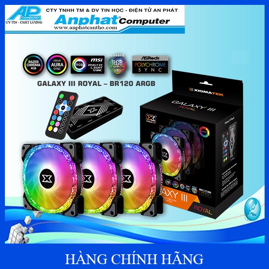 Quạt tản nhiệt Fan case Xigmatek Galaxy III Royal BR120 ARGB - Hàng Chính Hãng - Bảo hành 12 tháng